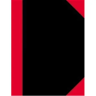 Bantex Notizbuch A4 96 Blatt kariert schwarz/rot holzfrei weiss - 100302815 Geschäftsbücher, Registerbücher, Notizbücher Uws plus Normal Chinakladde DIN Rückendrahtheftung Rot,