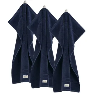 GANT Gästetuch Premium Towel Handtuch 30 x 50 cm blau 3 St.