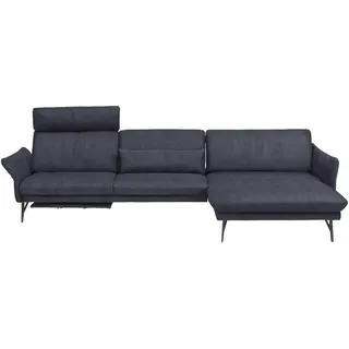 Himolla Ecksofa , Blau, Grau , Textil , Uni , Ottomane rechts, L-Form , 330x174 cm , Blauer Engel, Goldenes M, Emas , Typenauswahl, Lederauswahl, Stoffauswahl, Hocker erhältlich, Rücken echt , Wohnzimmer, Sofas & Couches, Wohnlandschaften, Ecksofas