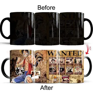 ONE PIECE Thermoeffekt Tasse Luffy Zoro Nami Sanji Ceramic Kaffee Tee Milch Becher#01 - 11