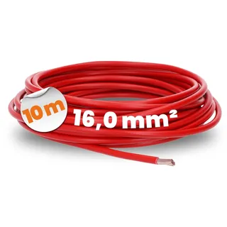 Lapp 10 Meter Lapp 4520046 H07V-K 16,0 mm2 rot I Verdrahtungsleitung I Aderleitung flexibel I PVC-Einzelader I Litze 16mm2 I Verdrahtung