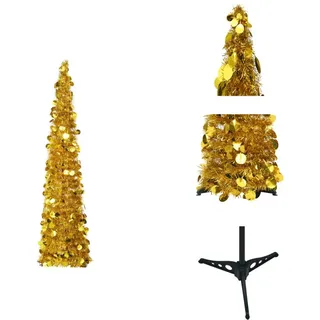 vidaXL Künstlicher Pop-Up-Weihnachtsbaum Golden 150 cm PET - Weihnachtsbäume - Gold