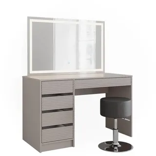 Vicco Sherry 120 cm mit LED-Spiegel und Hocker, - Beige