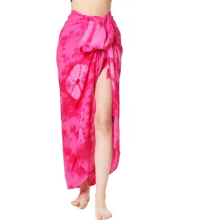 Ciffre Sarong Pareo Wickelrock Strandtuch Tuch Wickeltuch Handtuch Bunte Sommer Muster Set Gratis Schnalle Schließe (Pink BP)