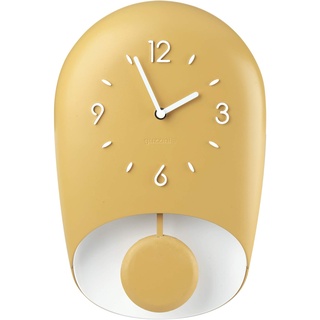 Guzzini - Home, BELL Wanduhr mit Pendel, Pendeluhr - Senfgelb, 22x8xh 33 cm - 168604206