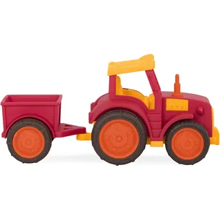 Battat Traktor mit Anhänger 31 cm LKW – Kinder Auto Spielzeug Outdoor Sandkasten Sandspielzeug – Fahrzeug für Mädchen und Jungen ab 1 Jahr