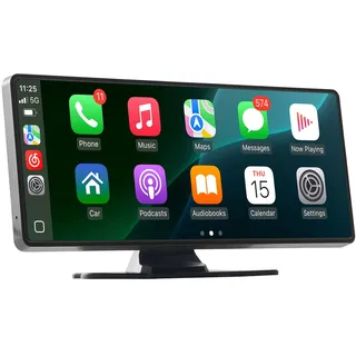 Vevor kabelloses Autoradio (254 mm) tragbares Radio mit Touchscreen, kompatibel mit Apple CarPlay Android Auto, CarPlay-Bildschirm fürs Auto mit Sprachsteuerung Mirror Link Bluetooth GPS-Navigation