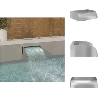 vidaXL Wasserfall 45x34x14 cm Edelstahl 304 - Brunnen & Wasserfälle - Silber