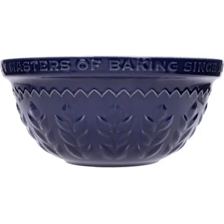 Tala Traditionelle Schüssel zum Mischen aus Original Steingut, Indigo und Elfenbein Design, 5,5 Liter Fassungsvermögen, Perfekt für die Zubereitung von Brot und Kuchen, Spülmaschinenfest, Indigo
