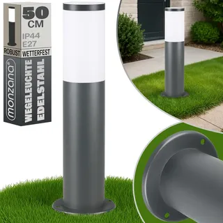 monzana Wegeleuchte Edelstahl 50 cm E27 IP44 grau/silber