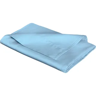 Betttuch FLEURESSE "Colours", blau (mittelblau), B:160cm L:260cm, Mako-Satin, Obermaterial: 100% Baumwolle, Bettlaken, Betttuch, offenes Bettlaken
