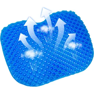 Vexnaro Gel Sitzkissen, Orthopädisches Sitzkissen, rutschfeste Stoffhülle, Sitzpolster für Bürostuhl, Rollstuhl und Auto, Dekubitus Kissen für Atmungsaktiv, Rückenschmerzen, Komfortabel (Blau)