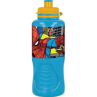 Marvel Spiderman Herren Spinne Kunststoff Blau 400 ml mit Tropfverschluss und Antirutschband