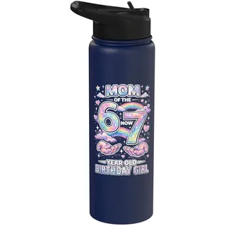 Mom 67 Meme Birthday 7 Years Old Aquarell Pastell Regenbogen Stainless Steel Insulated Water Bottle