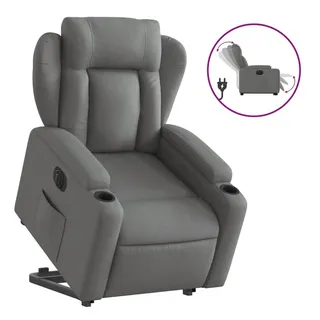 vidaXL Relaxsessel mit Aufstehhilfe Elektrisch Dunkelgrau Stoff