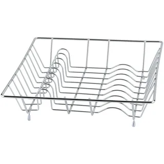 Wenko Geschirrabtropfkorb, praktischer Geschirr Abtropfständer für die Küche, hochwertiges Abtropfgestell mit Tellerständer und Tassenablage für Gläser und Tassen, 35 x 35 cm,
