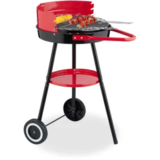 Relaxdays Holzkohlegrill 42 cm schwarz