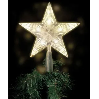LEX Weihnachtsbaumspitze LED Stern warmweiß Kabel transparent 10 LED LK068W - Transparent