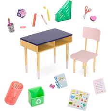 Bild Schreibtisch mit Zubehör, Mehrfarbig