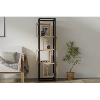 Modern Sapphire Bookshelf, 140 cm Height, 44 cm Width, 29 cm Depth | 100% Melamine Coated Particle Board, 18 mm Thick | Stylish Industrial & Scandinavian Design