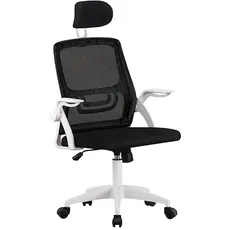 HOGAR24 ES Ergonomischer Bürostuhl | Gaming-Stuhl mit Lendenwirbelstütze | Bürostuhl | verstellbare Kopfstützen und Armlehnen | bequemer Bürostuhl mit Rollen | Weiß