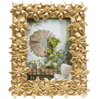 Kare DESIGN Bilderrahmen Flower 21 x 26 cm Glas Gold