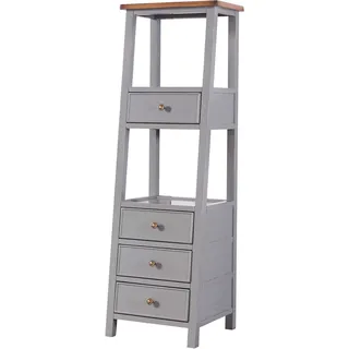 Regal Bücherregal Echtholz natur Handarbeit Ablage Regale Büro Vitrine Landhaus - Weiß