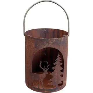 Windlicht Hirsch Edelrost H21cm