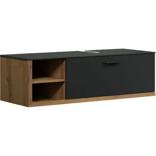 trendteam smart living Waschbeckenunterschrank, Anthrazit mit Coast Evoke Eiche, 120 x 36 x 45 cm