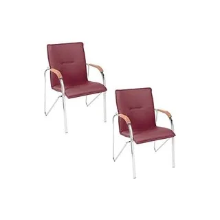 Nowy Styl Besucherstühle Samba bordeaux Kunstleder, 2 St.