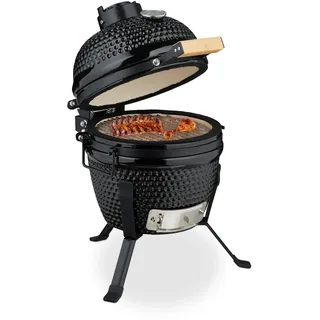 Relaxdays Kamado Grill Ø 32 cm schwarz