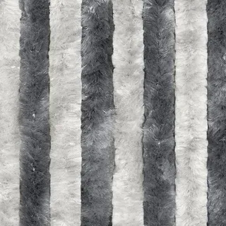 Türvohang Flauschvorhang viele Farben Größen Fliegen Insektenschutz Camping Wohnwagen - silber-sielber/weiss - 56 - 100 cm X 185 - 220 cm X 185 - 220 cm