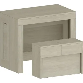 Tisch- und Stuhlset Dardizzon, Mehrzweckkomposition, Set mit Konsole und 1 ausziehbarer Bank, 100 %  Italy, 66 x 25 x 45 cm, Olmo - Braun