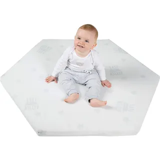 roba Laufgittermatratze 6 eckig - safe asleep - Baby Matratze für Laufgitter / Laufstall - Laufgittereinlage mit abnehmbarem Jacquard Bezug