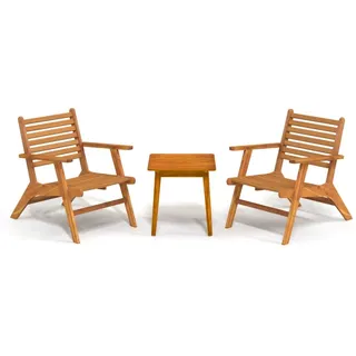 vidaXL 3-tlg. Bistro-Set Massivholz Akazie - Braun