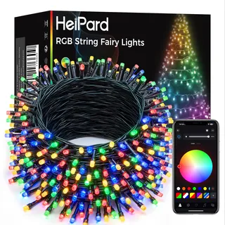 HeiPard Smart RGB LED Lichterkette 20 m, 200 LED Farbwechsel Strings mit App & Fernbedienung, Innen & Außen IP44, Sprach- & Musiksteuerung für Weihnachten, Party & Deko