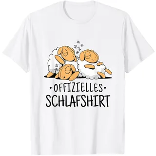 Offizielles Sch(l) afshirt Schafe Schlafshirt Schlafanzug T-Shirt, Herren, Weiß, 4XL