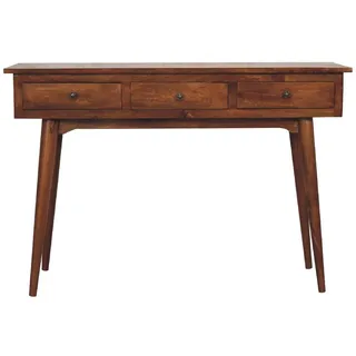 Artisan Furniture Konsole Massivholz Groß Kastanienbraun, 3 Schubladen, Dunkelbraun , Mangoholz , Echtholz,Mangoholz , Holz Optik , Rechteckig,Rechteckig , 115x78x40 cm , FSC 100%, Handmade in India , Wohnzimmer, Wohnzimmertische, Konsolentische