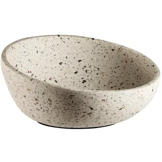 APS 30080 Dekoschale/Obstschale TERRAZZO - Beton, Ø 22 cm, H: 6/10,5 cm, 1,1 Liter, Terrazzooptik