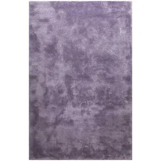 Homie Living Teppich »Pisa« rund 25 mm Höhe Hochflor, Microfaser, uni, weich, Shaggy, Wohnzimmer, Schlafzimmer, lila