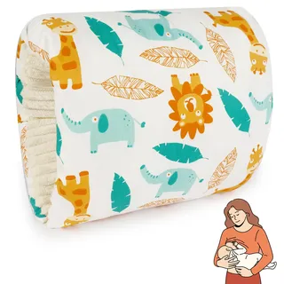 Aolso Arm Stillkissen, Arm Nursing Pillow und Ministillkissen klein Breastfeeding für unterwegs, Gemütliches Wiegen-Armkissen, Baby-Still-Kopfstützkissen, Stillmuff Reisestillkissen (Weißkitz-Elefant)