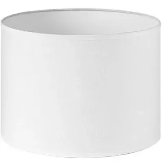 Zylindrischer Lampenschirm E27, weiß, 25 x 25 x 20 cm aus Popeline-Stoff, ideal für Tischlampen und Innendekoration.