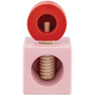 Alessi Design-Nußknacker Buchenholz Rosa/Rot