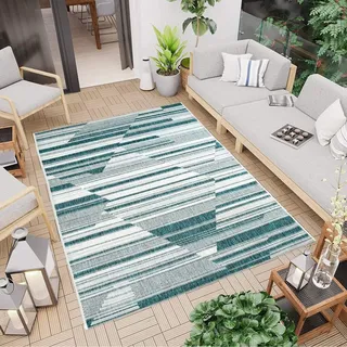 Carpet City Outdoorteppich »Outdoor 660« rechteckig 5 mm Höhe In/- Outdoor geeignet, Abstrakt, Wohnzimmer, Balkon, Terrasse, grau