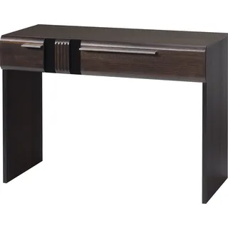 Furniture24 Schminktisch Porti 78 mit 2 Schubladen Eiche Massivholz Naturfurnier Eiche Schoko - Schwarz