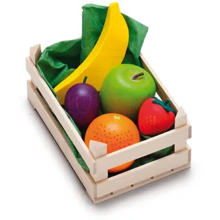 Erzi 28231 Sortiment Obst, klein aus Holz, Kaufladenartikel für Kinder, Rollenspiele