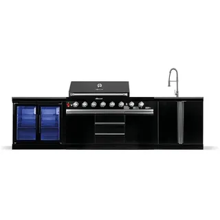 Goriller Outdoorküche Blackback M1 , Schwarz Hochglanz , Metall , 330x90x58 cm , Ce , Grills, Gasgriller