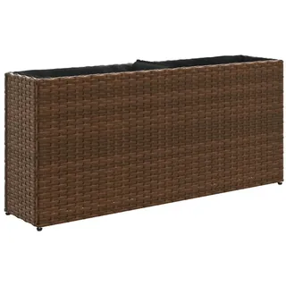 Hochbeet mit 2 Fächern Braun 90x20x40 cm Poly Rattan - Braun