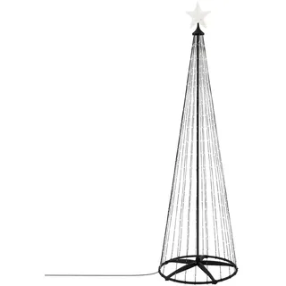 ECD-Germany Led Weihnachtsbaum Außen 210 cm 370 LED Metall , Schwarz , Konisch , 210 cm , Dekoration, Weihnachtsdekoration, Christbäume & Zubehör