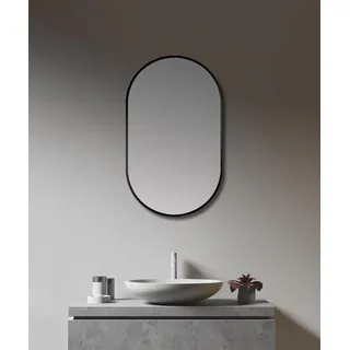 Talos Design Spiegel oval 45 x 75 cm Schwarz